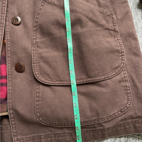 L.L. Bean Vintage Women’s Chocolate Brown Barn Field Jacket Green Corduroy Trim - Picture 7 of 7